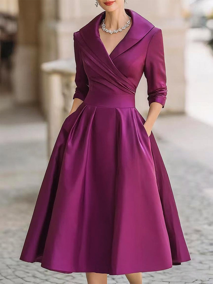 DouceMaison™ | Robe midi en satin