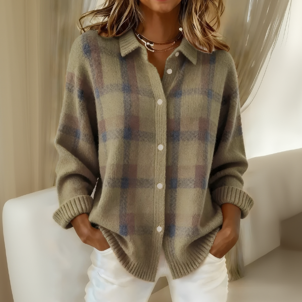 Anna™ | Cardigan en Tricot Doux à Carreaux