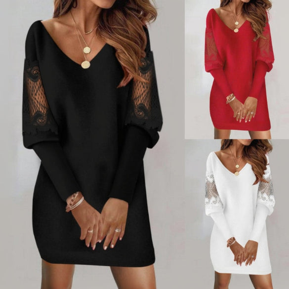 Noémie™ | Robe Élégante Femme en Dentelle avec Décolleté