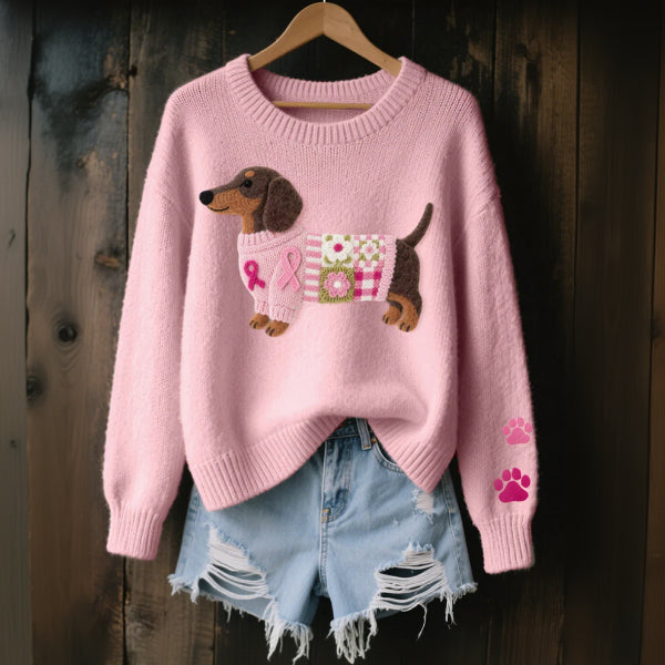 Naomi™ | Pull tricoté avec motif teckel