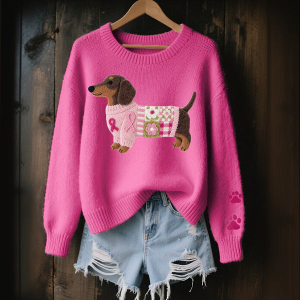 Naomi™ | Pull tricoté avec motif teckel