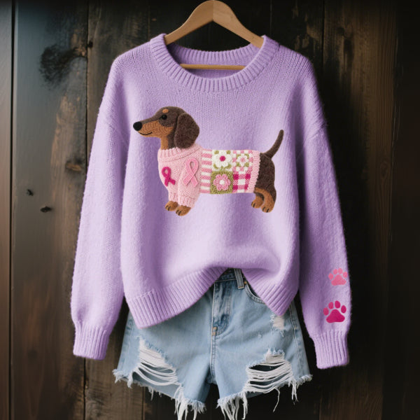 Naomi™ | Pull tricoté avec motif teckel