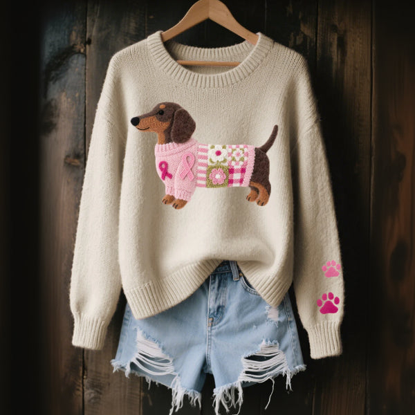 Naomi™ | Pull tricoté avec motif teckel